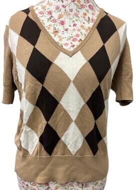 🧶 VTG Polo Jeans Co. Ralph Lauren Argyle Knit Sweater Vest Top Sz L Preppy Y2K